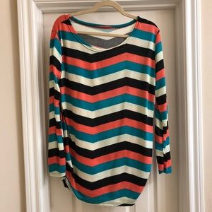 Multicolor chevron lightweight sweater NWT